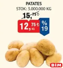 PATATES KG fiyat ve kampanya bilgisi